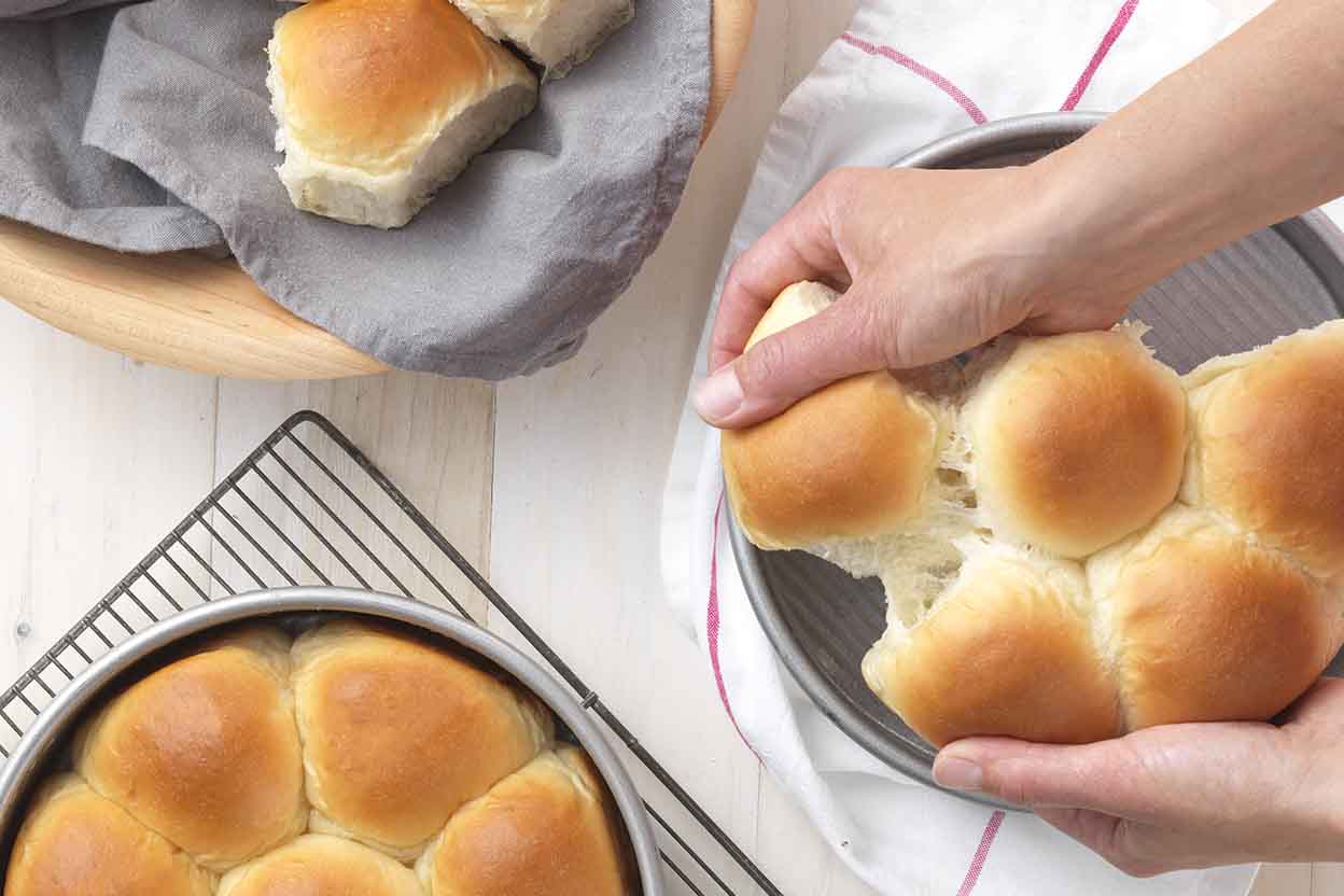 Golden PullApart Butter Buns Recipe King Arthur Flour