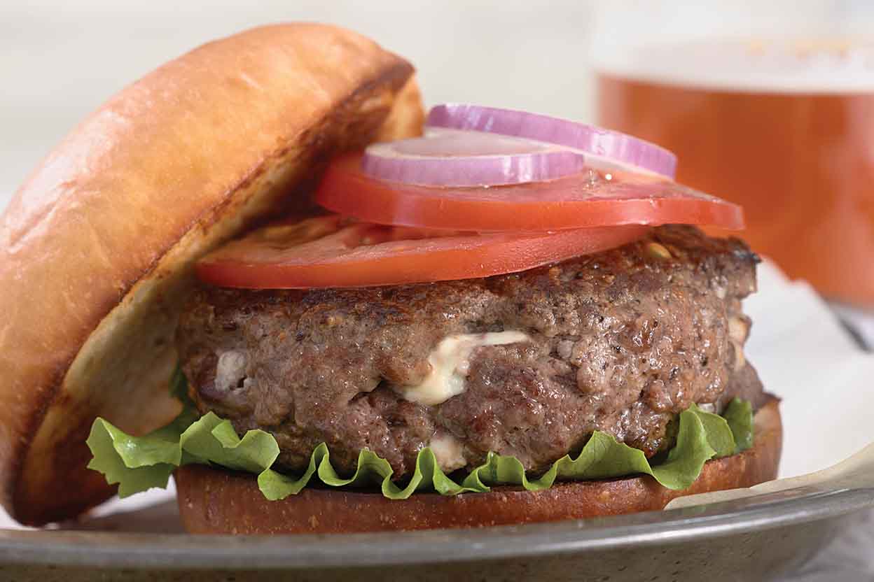 Blue CheeseStuffed Burgers Recipe King Arthur Flour