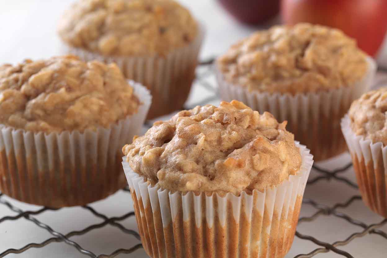 GlutenFree Oat, Apple, and Walnut Muffins made with baking mix Recipe