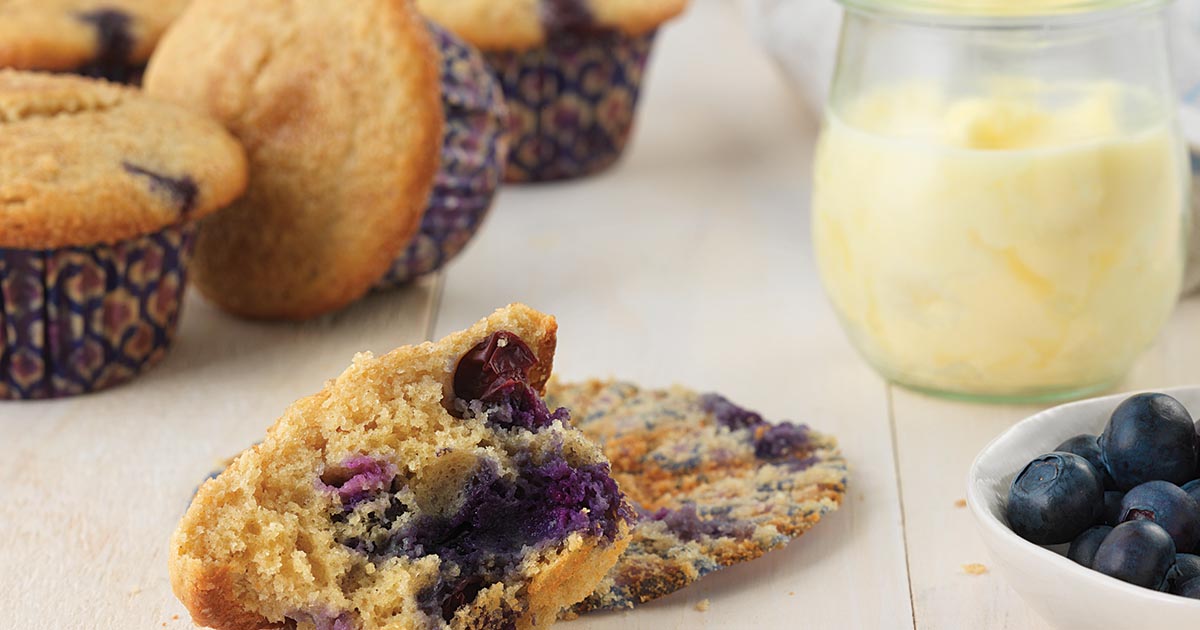 Gluten-Free Whole Grain Blueberry Muffins Recipe | King Arthur Flour