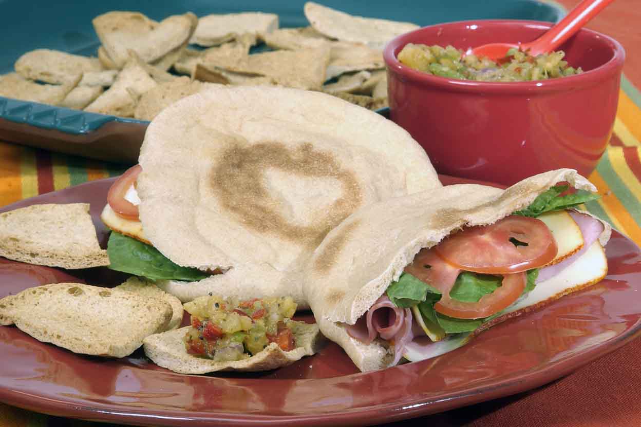 Organic Wheat Pita with Fruit Salsa Recipe King Arthur Flour