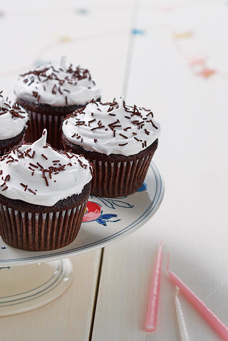 Favorite Fudge Birthday Cupcakes with 7-Minute Icing Recipe