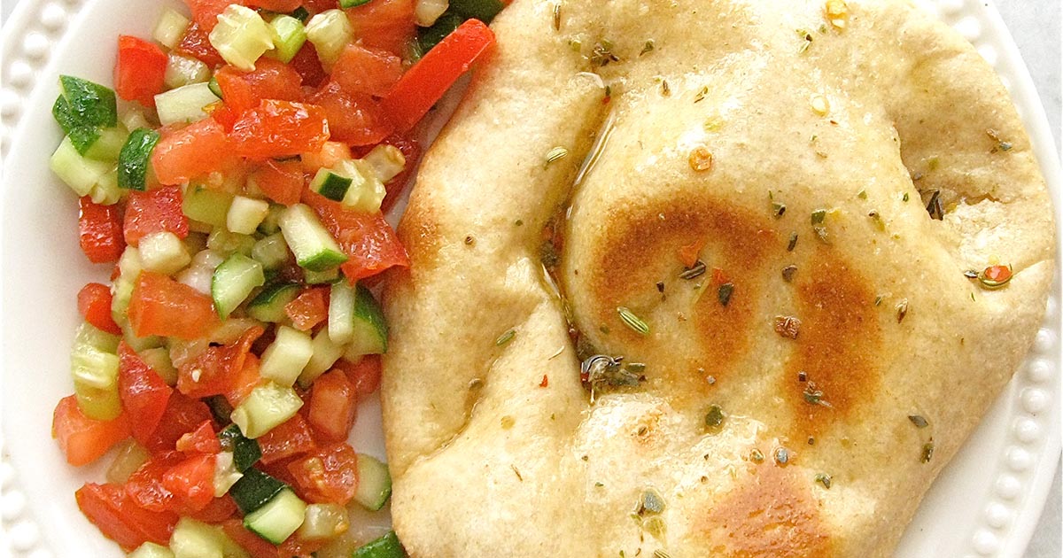 Whole Wheat Pita with Middle Eastern Salad Recipe King Arthur Flour