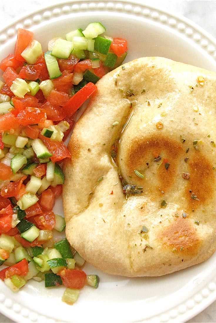 Whole Wheat Pita with Middle Eastern Salad Recipe