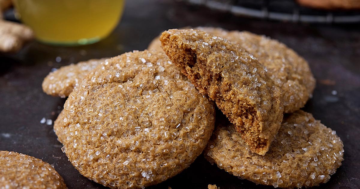 Soft GingerMolasses Cookies and Ginger Syrup Recipe King Arthur Flour