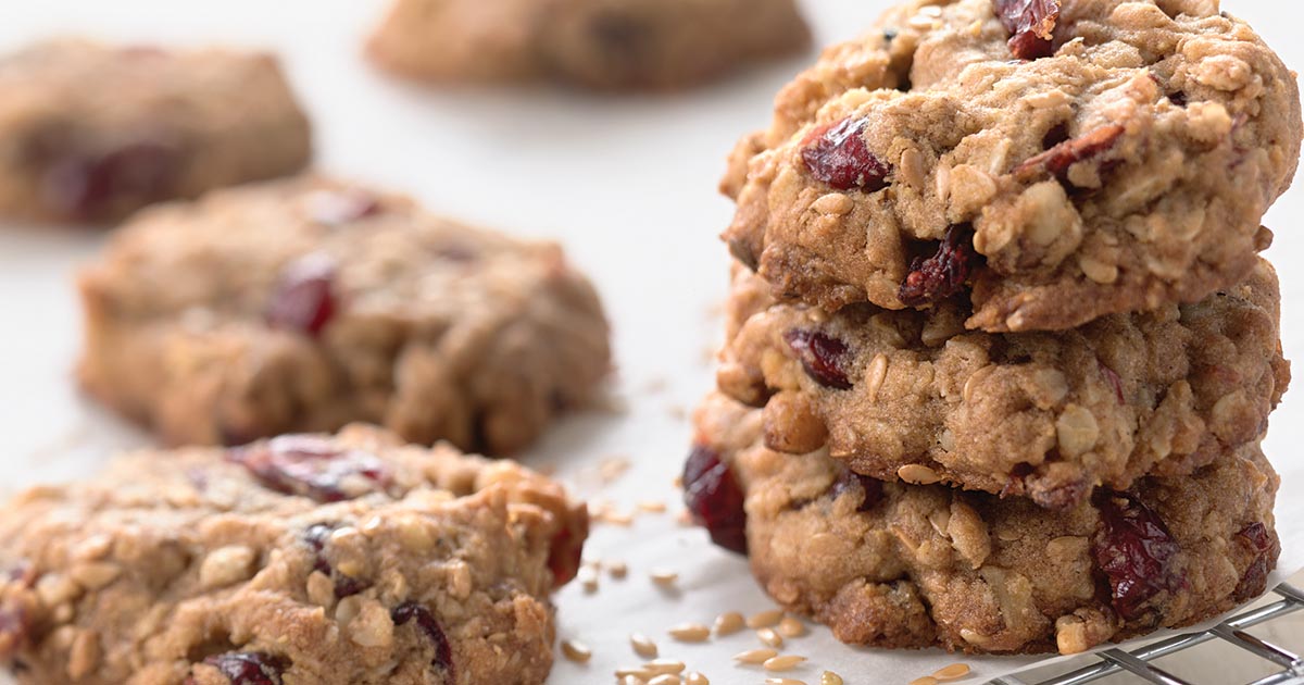 Oatmeal and Flax Cranberry Cookies Recipe King Arthur Flour