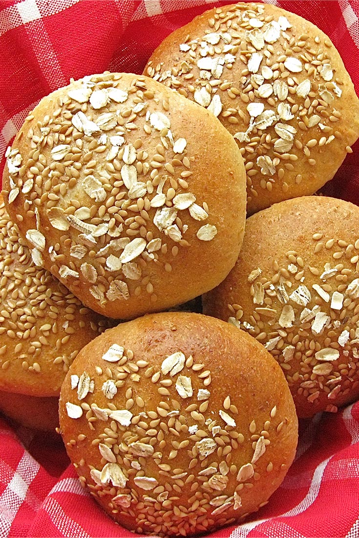 Wheat-Oat-Flax Buns Recipe