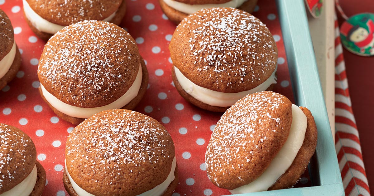 Mini Gingerbread Whoopie Pies With Cream Cheese Filling Recipe | King ...