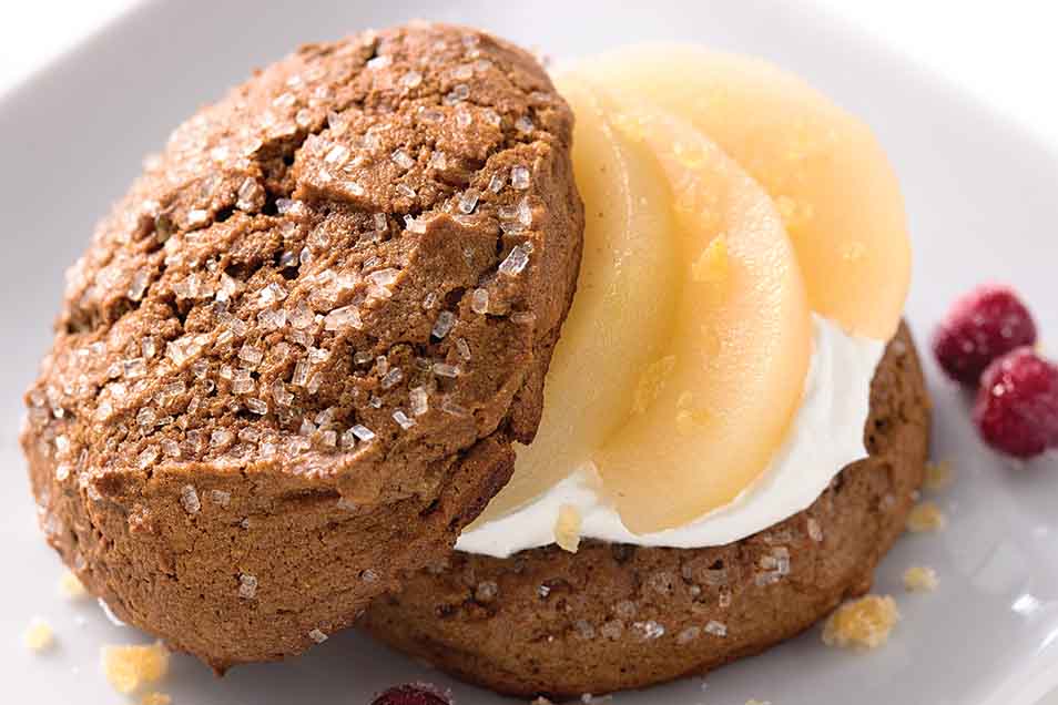Gingerbread Scones with Poached Pears Recipe King Arthur Flour