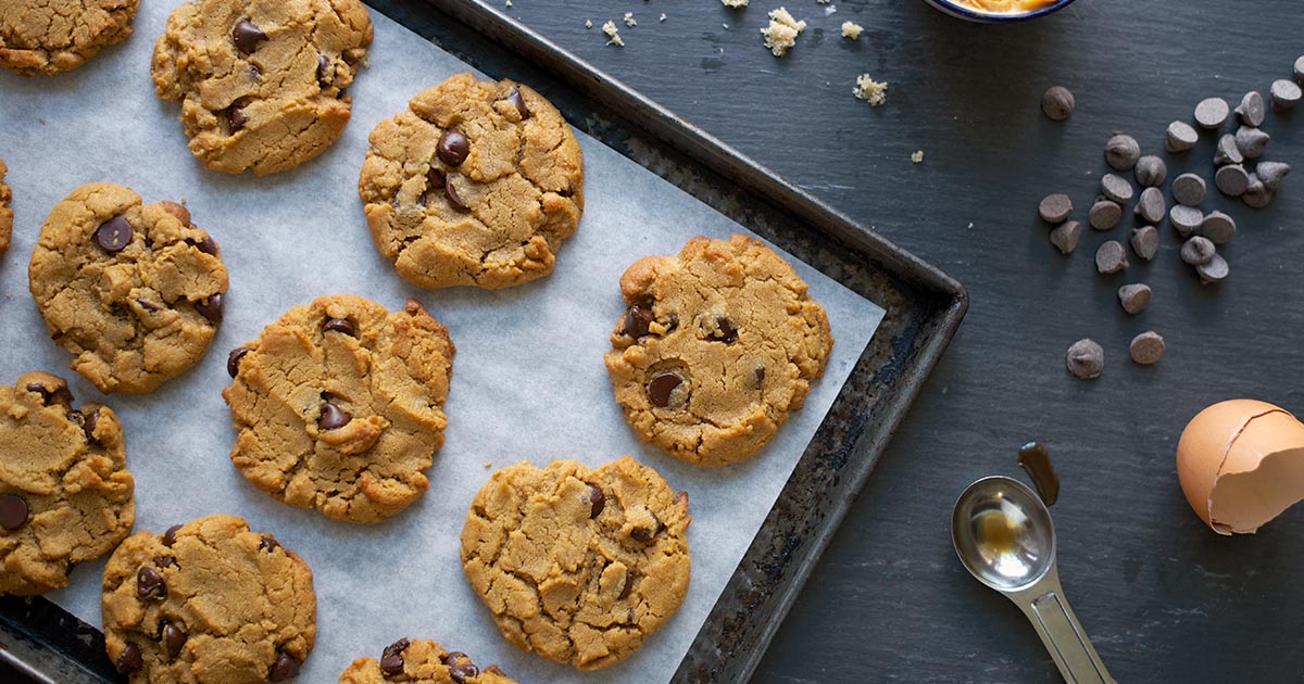 Flourless Peanut Butter Chocolate Chip Cookies Recipe | King Arthur Flour