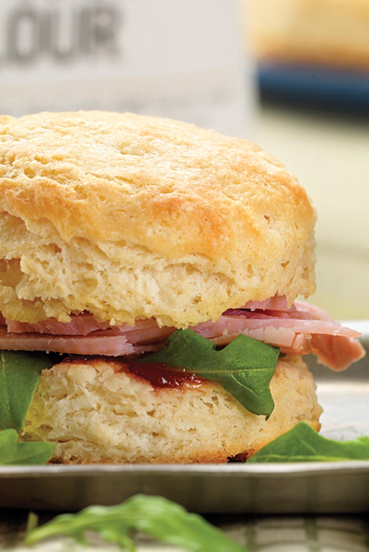 Cheddar-Ham Buttermilk Biscuit Sandwiches Recipe