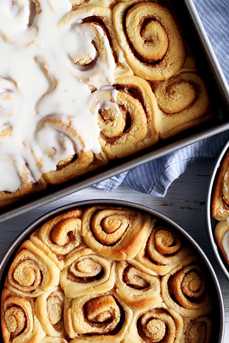 Big-Batch Frosted Cinnamon Rolls Recipe