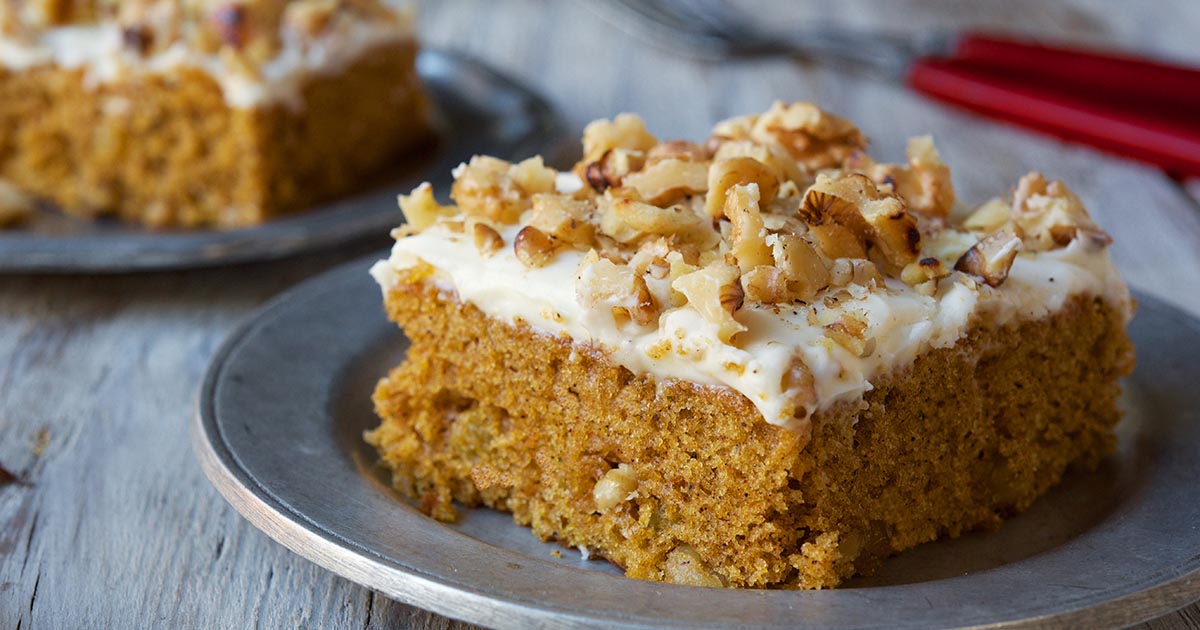 Pumpkin Cake Bars with Cream Cheese Frosting Recipe King Arthur Flour