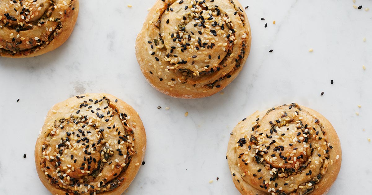 Cilantro Scallion Rolls Recipe King Arthur Flour