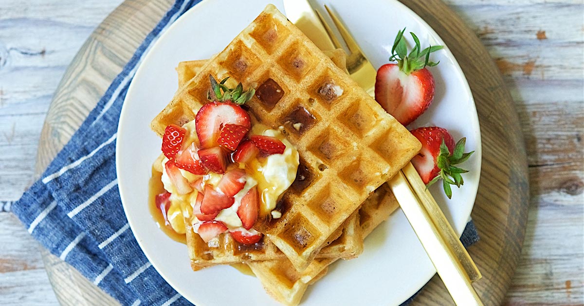 HighFiber Sourdough Waffles Recipe King Arthur Flour