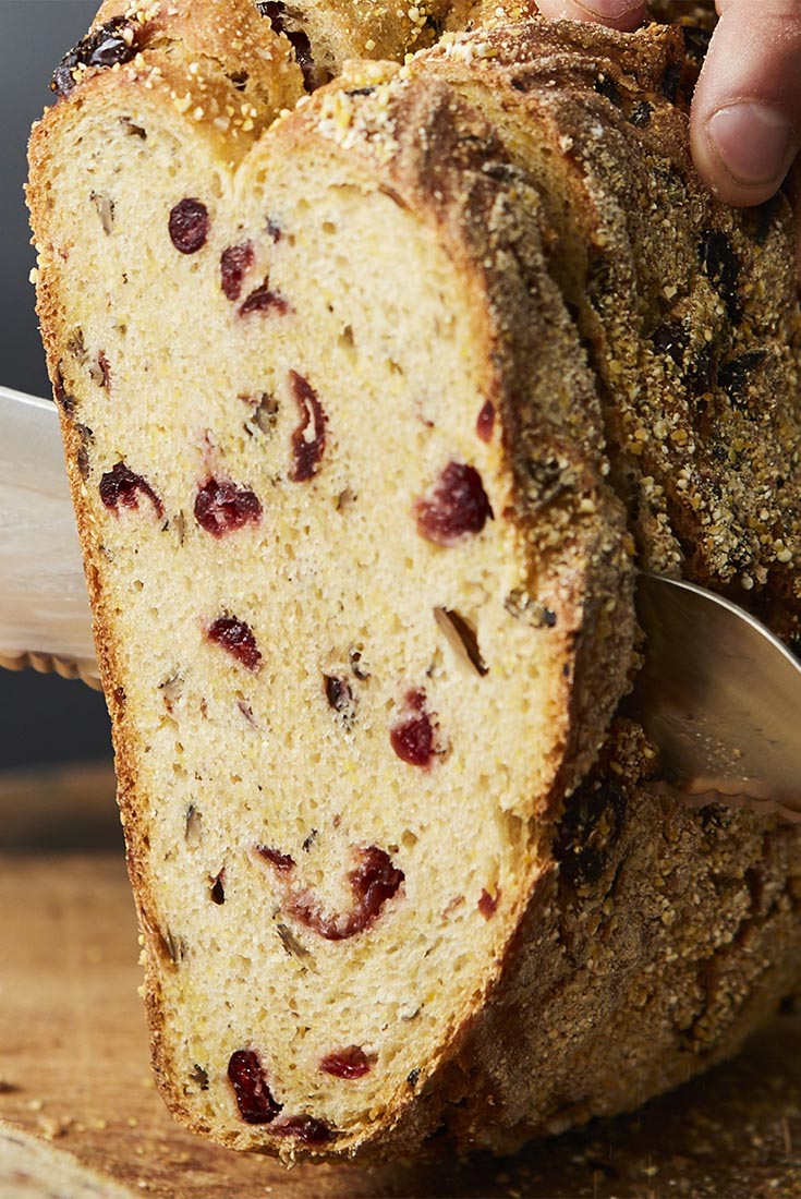 Wild Rice, Cranberry, and Cornmeal Sourdough Recipe